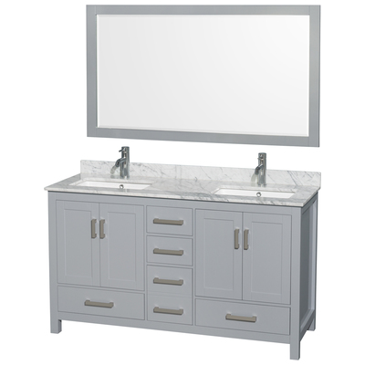 Wyndham Bathroom Vanities, Double Sink Vanities, 50-70, Gray, Modern, Vanity Set, 700161158144, WCS141460DGYCMUNSM58