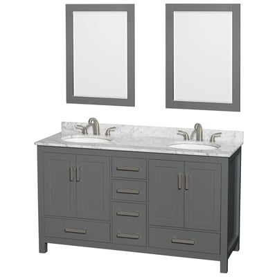 Wyndham Bathroom Vanities, Double Sink Vanities, 50-70, Gray, Modern, Vanity Set, 700161169386, WCS141460DKGCMUNOM24