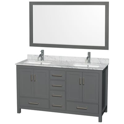 Wyndham Bathroom Vanities, Double Sink Vanities, 50-70, Gray, Modern, Vanity Set, 700161169430, WCS141460DKGCMUNSM58