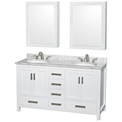 Wyndham Bathroom Vanities, Double Sink Vanities, 50-70, White, Cabinets Only, Modern, Vanity Set, 700253903140, WCS141460DWHCMUNOMED