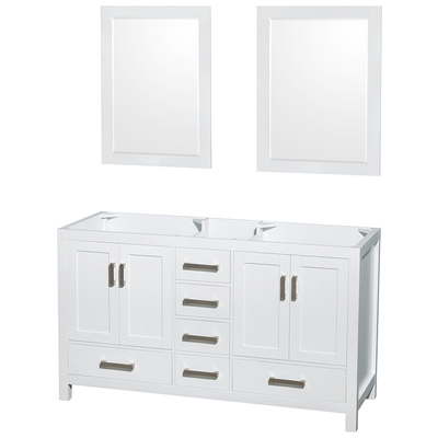 Bathroom Vanities Wyndham Sheffield White WCS141460DWHCXSXXM24 700253903089 Vanity Cabinet Double Sink Vanities 50-70 White Cabinets Only 25 