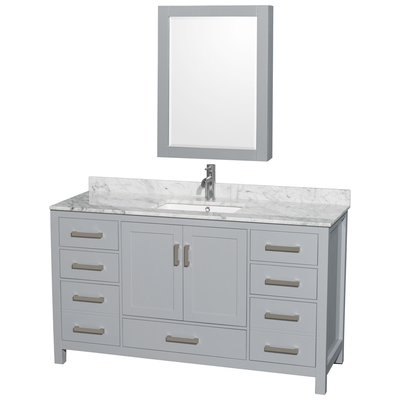 Wyndham Bathroom Vanities, Single Sink Vanities, 50-70, Gray, Modern, Vanity Set, 700161157987, WCS141460SGYCMUNSMED