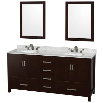 Wyndham Bathroom Vanities, Double Sink Vanities, 70-90, Dark Brown, Modern, Vanity Set, 700253902969, WCS141472DESCMUNOM24