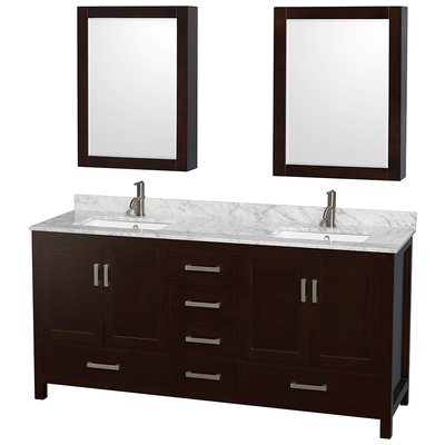 Wyndham Bathroom Vanities, Double Sink Vanities, 70-90, Dark Brown, Cabinets Only, Modern, Vanity Set, 700253902907, WCS141472DESCMUNSMED