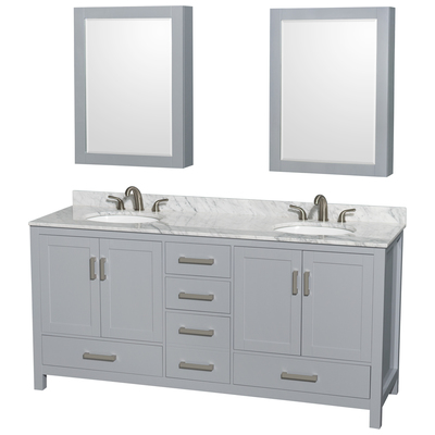 Wyndham Bathroom Vanities, Double Sink Vanities, 70-90, Gray, Modern, Vanity Set, 700161158311, WCS141472DGYCMUNOMED