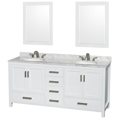 Wyndham Bathroom Vanities, Double Sink Vanities, 70-90, White, Modern, Vanity Set, 700253902761, WCS141472DWHCMUNOM24