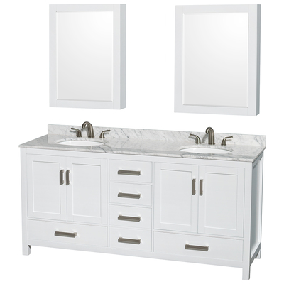 Wyndham Bathroom Vanities, Double Sink Vanities, 70-90, White, Cabinets Only, Modern, Vanity Set, 700253902747, WCS141472DWHCMUNOMED