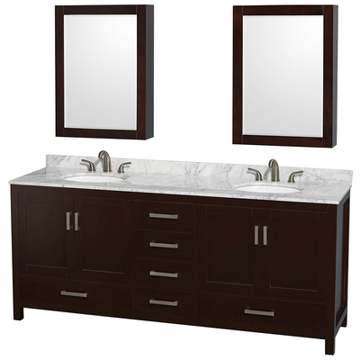 Wyndham Bathroom Vanities, Double Sink Vanities, 70-90, Dark Brown, Cabinets Only, Modern, Vanity Set, 700253902549, WCS141480DESCMUNOMED