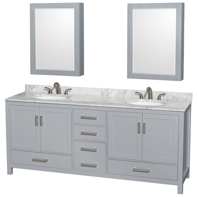Wyndham Bathroom Vanities, Double Sink Vanities, 70-90, Gray, Modern, Vanity Set, 700161158519, WCS141480DGYCMUNOMED