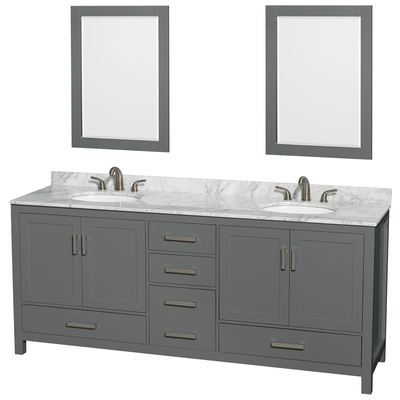 Wyndham Bathroom Vanities, Double Sink Vanities, 70-90, Gray, Modern, Vanity Set, 700161169621, WCS141480DKGCMUNOM24