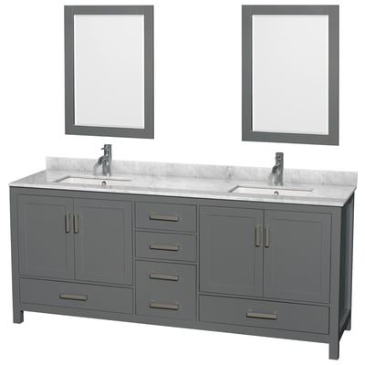 Wyndham Bathroom Vanities, Double Sink Vanities, 70-90, Gray, Modern, Vanity Set, 700161169669, WCS141480DKGCMUNSM24