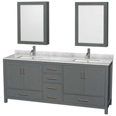 Wyndham Bathroom Vanities, Double Sink Vanities, 70-90, Gray, Modern, Vanity Set, 700161169683, WCS141480DKGCMUNSMED