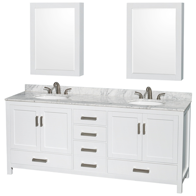 Wyndham Bathroom Vanities, Double Sink Vanities, 70-90, White, Cabinets Only, Modern, Vanity Set, 700253902341, WCS141480DWHCMUNOMED