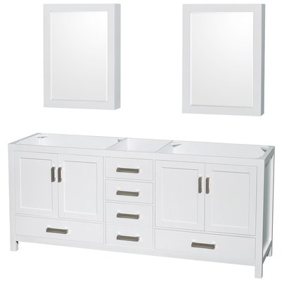 Bathroom Vanities Wyndham Sheffield White WCS141480DWHCXSXXMED 700253902266 Vanity Cabinet Double Sink Vanities 70-90 White Cabinets Only 25 