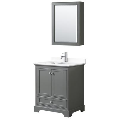 Wyndham Bathroom Vanities, Single Sink Vanities, Under 30, Gray, Modern, Vanity Set, 840193302761, WCS202030SKGWCUNSMED