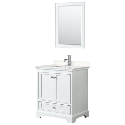 Wyndham Bathroom Vanities, Single Sink Vanities, Under 30, White, Modern, Vanity Set, 840193304420, WCS202030SWHC2UNSM24