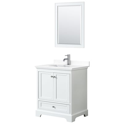 Wyndham Bathroom Vanities, Single Sink Vanities, Under 30, White, Modern, Vanity Set, 840193302983, WCS202030SWHWCUNSM24