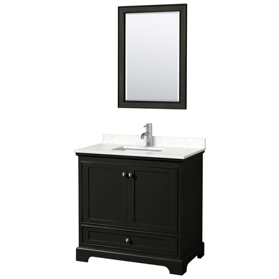 Wyndham Bathroom Vanities, Single Sink Vanities, 30-40, Dark Brown, Modern, Vanity Set, 840193303973, WCS202036SDEC2UNSM24