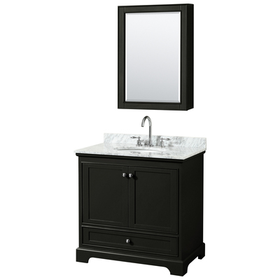 Wyndham Bathroom Vanities, Single Sink Vanities, 30-40, Dark Brown, Modern, Vanity Set, 700161177275, WCS202036SDECMUNOMED