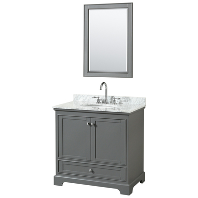 Wyndham Bathroom Vanities, Single Sink Vanities, 30-40, Gray, Modern, Vanity Set, 700161177299, WCS202036SKGCMUNOM24