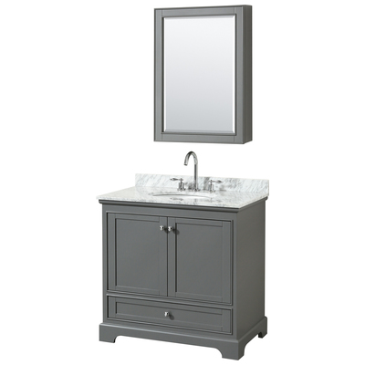 Wyndham Bathroom Vanities, Single Sink Vanities, 30-40, Gray, Modern, Vanity Set, 700161177305, WCS202036SKGCMUNOMED