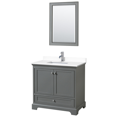 Wyndham Bathroom Vanities, Single Sink Vanities, 30-40, Gray, Modern, Vanity Set, 840193302778, WCS202036SKGWCUNSM24
