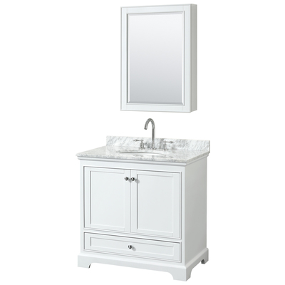 Wyndham Bathroom Vanities, Single Sink Vanities, 30-40, White, Modern, Vanity Set, 700161177336, WCS202036SWHCMUNOMED