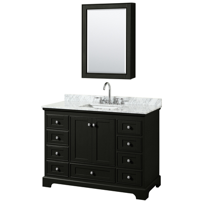 Wyndham Bathroom Vanities, Single Sink Vanities, 40-50, Dark Brown, Modern, Vanity Set, 700161169959, WCS202048SDECMUNSMED