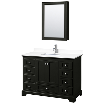 Wyndham Bathroom Vanities, Single Sink Vanities, 40-50, Dark Brown, Modern, Vanity Set, 840193302587, WCS202048SDEWCUNSMED