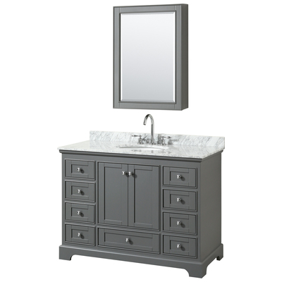Wyndham Bathroom Vanities, Single Sink Vanities, 40-50, Gray, Modern, Vanity Set, 700161177398, WCS202048SKGCMUNOMED