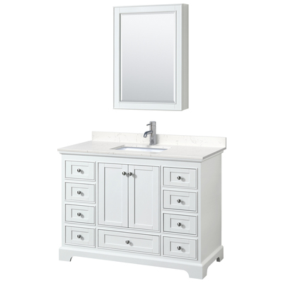 Wyndham Bathroom Vanities, Single Sink Vanities, 40-50, White, Modern, Vanity Set, 840193304505, WCS202048SWHC2UNSMED