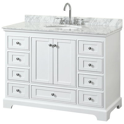 Wyndham Bathroom Vanities, Single Sink Vanities, 40-50, White, Modern, Vanity Set, 700161177435, WCS202048SWHCMUNOMXX