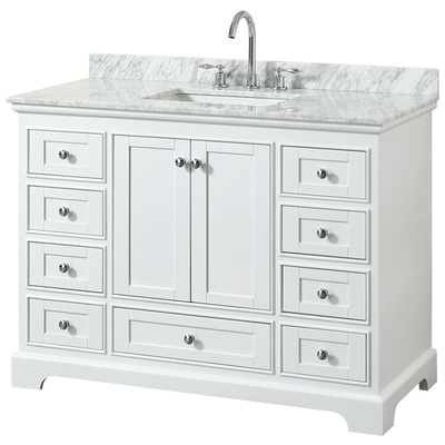 Wyndham Bathroom Vanities, Single Sink Vanities, 40-50, White, Modern, Vanity Set, 700161167931, WCS202048SWHCMUNSMXX