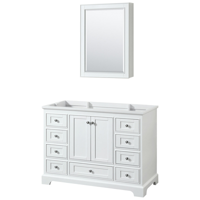Wyndham Bathroom Vanities, Single Sink Vanities, 40-50, White, Cabinets Only, Modern, Vanity Cabinet, 700161168785, WCS202048SWHCXSXXMED