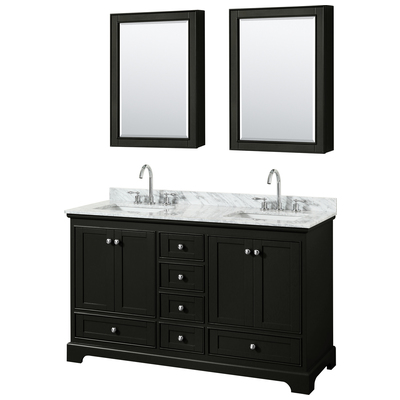 Wyndham Bathroom Vanities, Double Sink Vanities, 50-70, Dark Brown, Modern, Vanity Set, 700161170054, WCS202060DDECMUNSMED