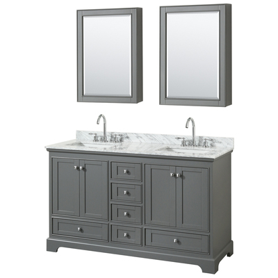 Wyndham Bathroom Vanities, Double Sink Vanities, 50-70, Gray, Modern, Vanity Set, 700161168839, WCS202060DKGCMUNSMED