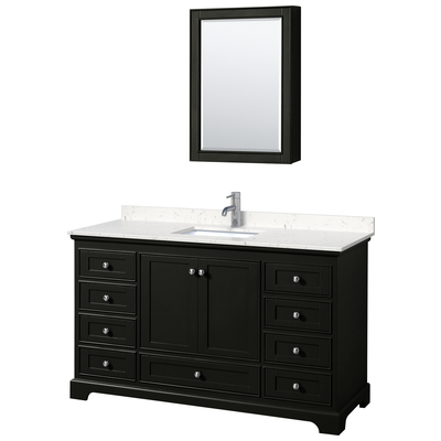 Wyndham Bathroom Vanities, Single Sink Vanities, 50-70, Dark Brown, Modern, Vanity Set, 840193304055, WCS202060SDEC2UNSMED