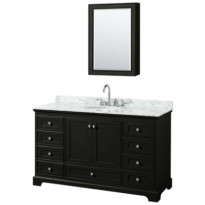 Wyndham Bathroom Vanities, Single Sink Vanities, 50-70, Dark Brown, Modern, Vanity Set, 700161177572, WCS202060SDECMUNOMED
