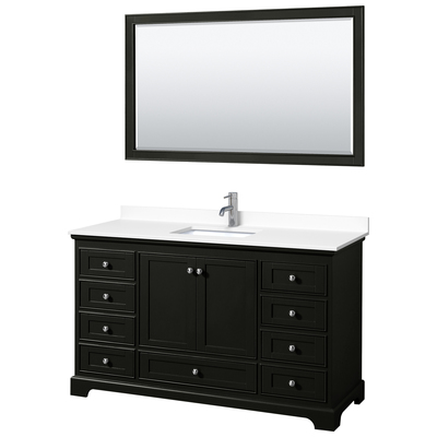 Wyndham Bathroom Vanities, Single Sink Vanities, 50-70, Dark Brown, Modern, Vanity Set, 840193302594, WCS202060SDEWCUNSM58