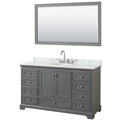 Wyndham Bathroom Vanities, Single Sink Vanities, 50-70, Gray, Modern, Vanity Set, 700161177596, WCS202060SKGCMUNOM58