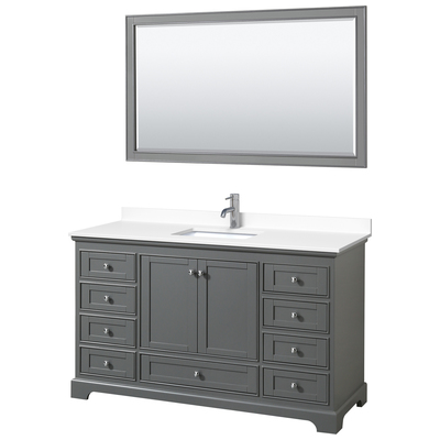 Wyndham Bathroom Vanities, Single Sink Vanities, 50-70, Gray, Modern, Vanity Set, 840193302839, WCS202060SKGWCUNSM58