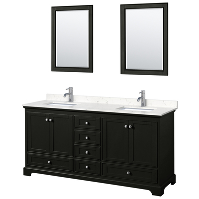 Wyndham Bathroom Vanities, Double Sink Vanities, 70-90, Dark Brown, Modern, Vanity Set, 840193304109, WCS202072DDEC2UNSM24