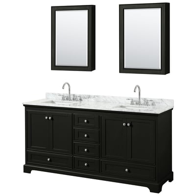 Wyndham Bathroom Vanities, Double Sink Vanities, 70-90, Dark Brown, Modern, Vanity Set, 700161170139, WCS202072DDECMUNSMED
