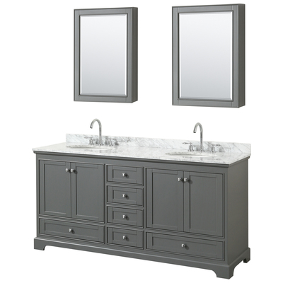 Wyndham Bathroom Vanities, Double Sink Vanities, 70-90, Gray, Modern, Vanity Set, 700161177718, WCS202072DKGCMUNOMED