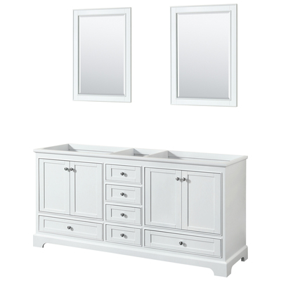 Wyndham Bathroom Vanities, Double Sink Vanities, 70-90, White, Cabinets Only, Modern, Vanity Cabinet, 700161168228, WCS202072DWHCXSXXM24
