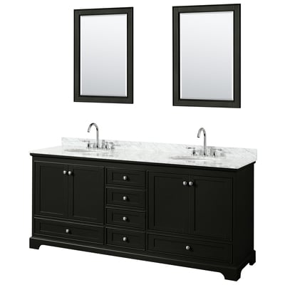 Wyndham Bathroom Vanities, Double Sink Vanities, 70-90, Dark Brown, Modern, Vanity Set, 700161177770, WCS202080DDECMUNOM24