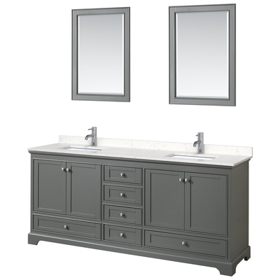 Wyndham Bathroom Vanities, Double Sink Vanities, 70-90, Gray, Modern, Vanity Set, 840193304383, WCS202080DKGC2UNSM24