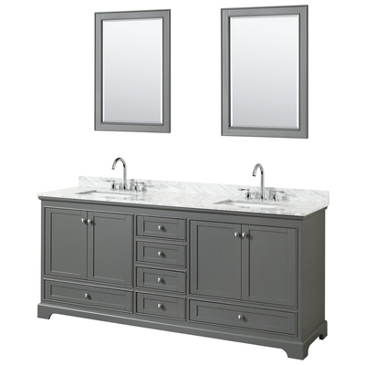 Wyndham Bathroom Vanities, Double Sink Vanities, 70-90, Gray, Modern, Vanity Set, 700161168242, WCS202080DKGCMUNSM24