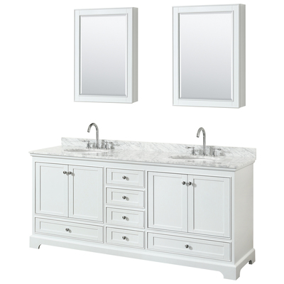 Bathroom Vanities Wyndham Deborah White WCS202080DWHCMUNOMED 700161177879 Vanity Set Double Sink Vanities 70-90 White 25 