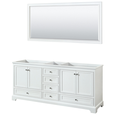 Wyndham Bathroom Vanities, Double Sink Vanities, 70-90, White, Cabinets Only, Modern, Vanity Cabinet, 700161170344, WCS202080DWHCXSXXM70